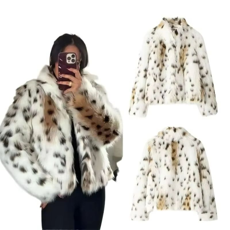 Street Fashion Europe - Chaqueta de Piel Sintética con Estampado