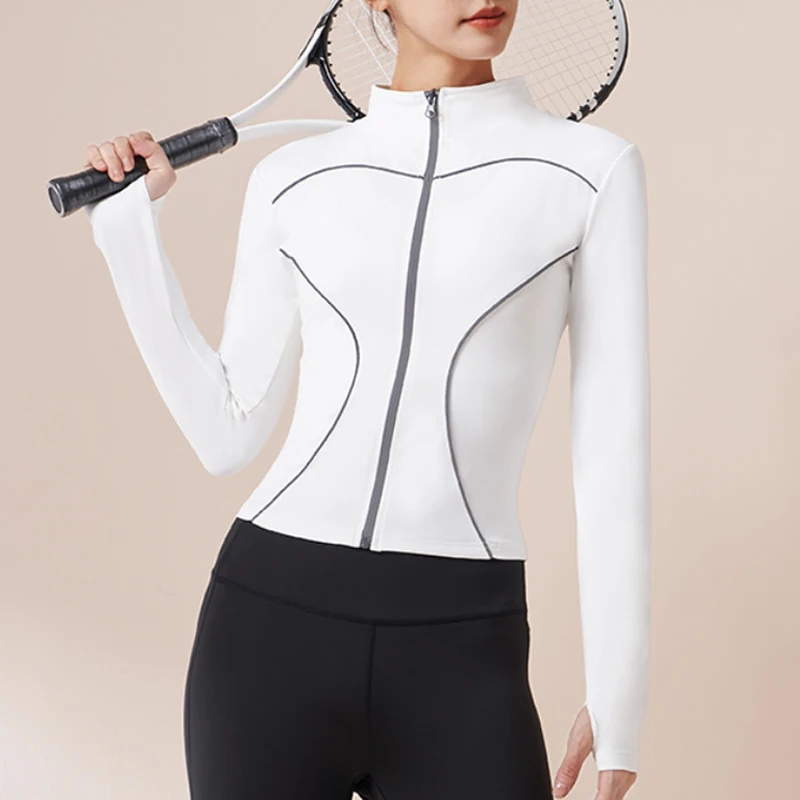Reflective Jacket Running - Chaqueta de yoga con rayas reflectantes