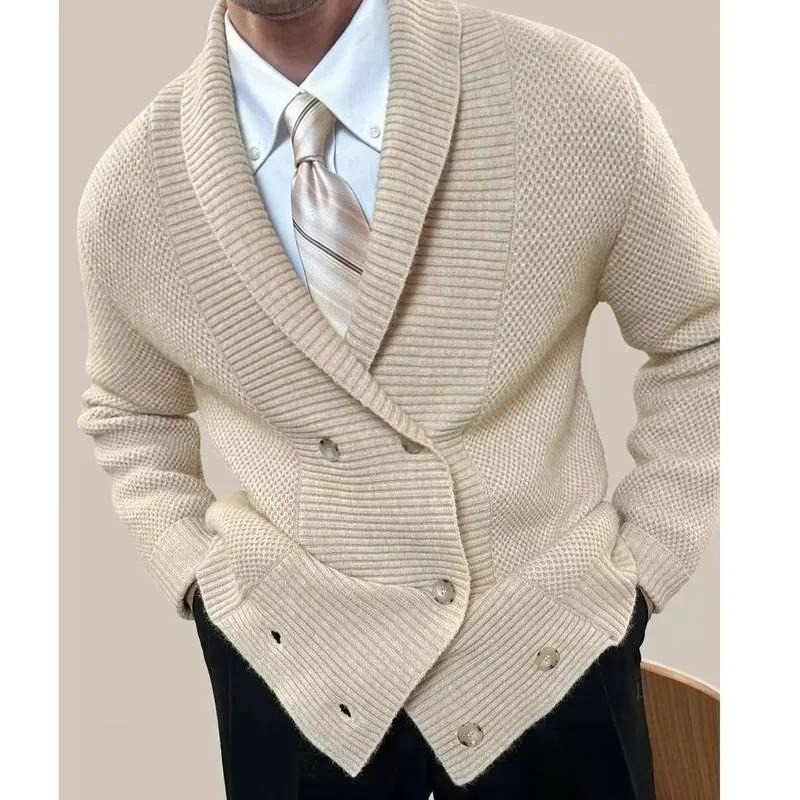 Cárdigan de punto holgado info - Street Fashion Jacket Men reseña y precio