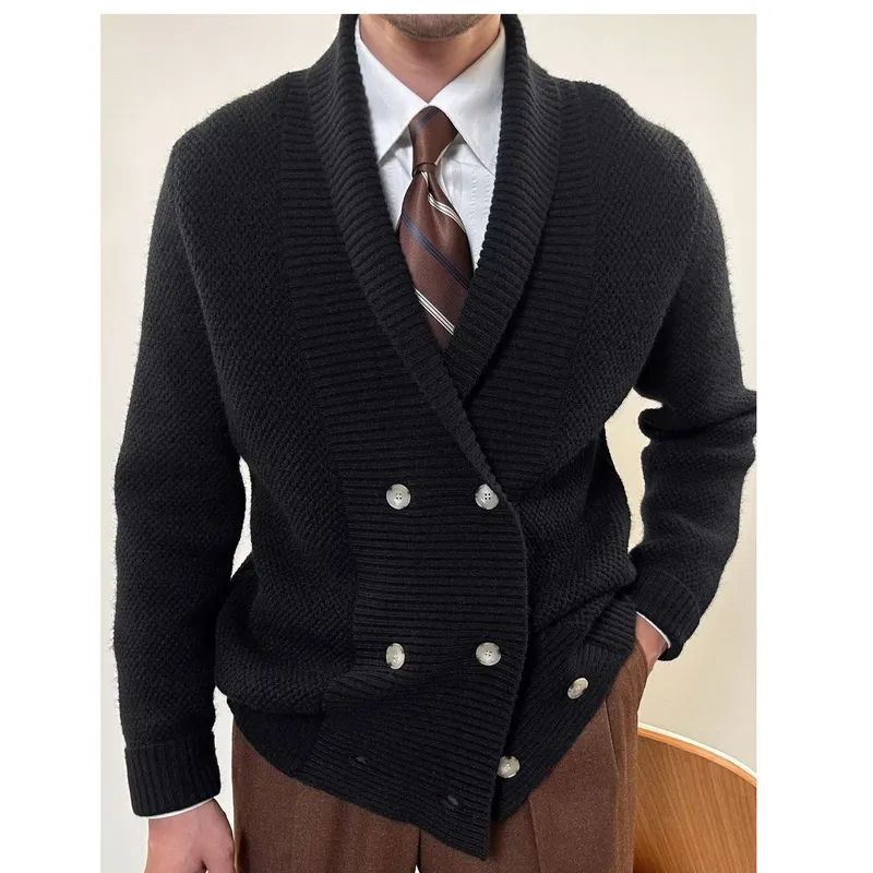 Cárdigan de punto holgado info - Street Fashion Jacket Men reseña y precio
