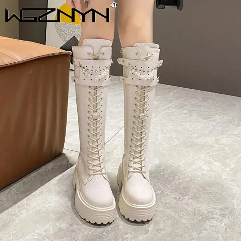 Botas cálidas de felpa de cuer - Chunky Sneaker Platform reseña y precio