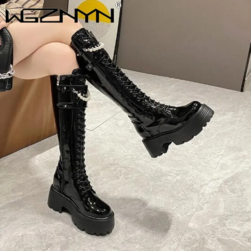 Botas cálidas de felpa de cuer - Chunky Sneaker Platform reseña y precio