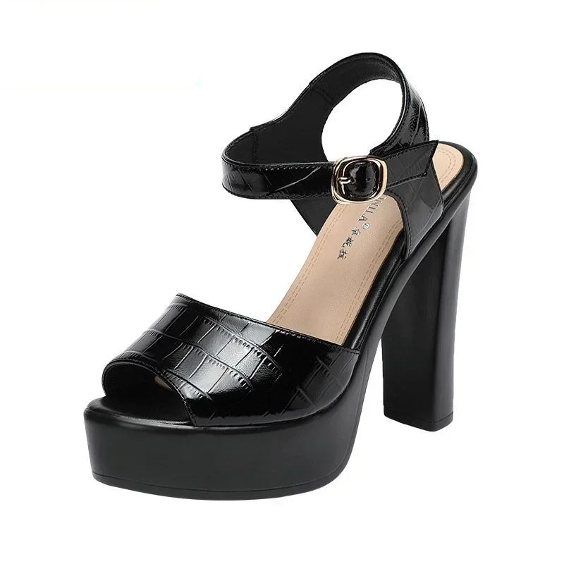 Sandalias de cuero genuino de  - Chunky Sneaker Platform reseña y precio